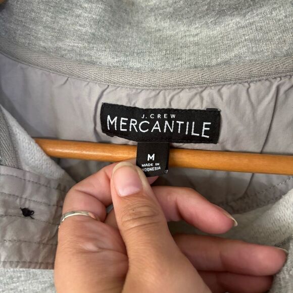 J crew mercantile Light Gray Pullover Henley sweater mens medium - Picture 2 of 7